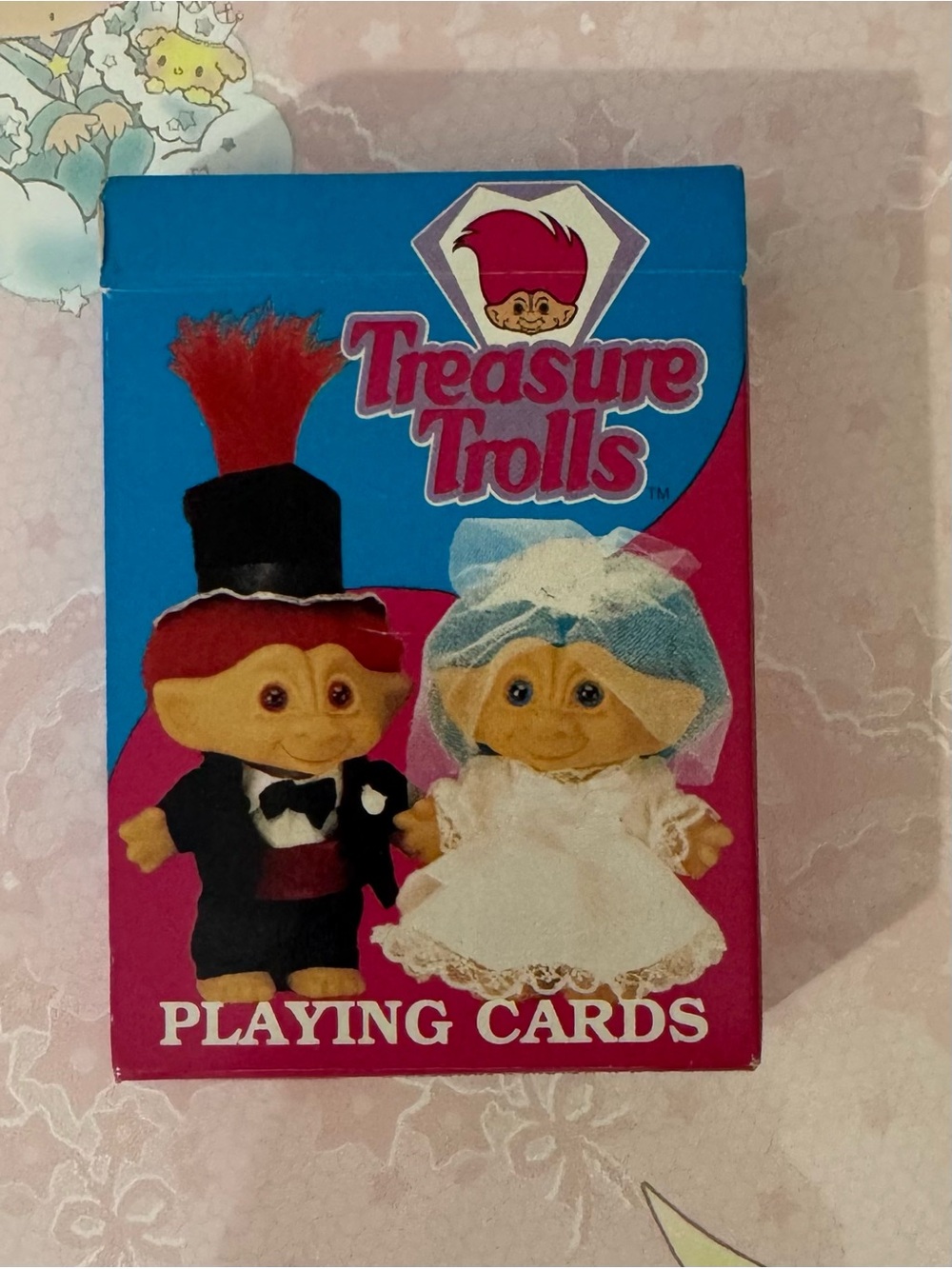 Vintage Treasure Trolls Playing Cards - Pink and Blue